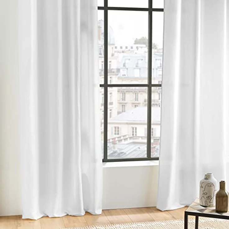 Mikrofaser Vorhang 140x260 Gardine Schal Ösen Vorhänge transparent Wohnzimmer – Bild 8