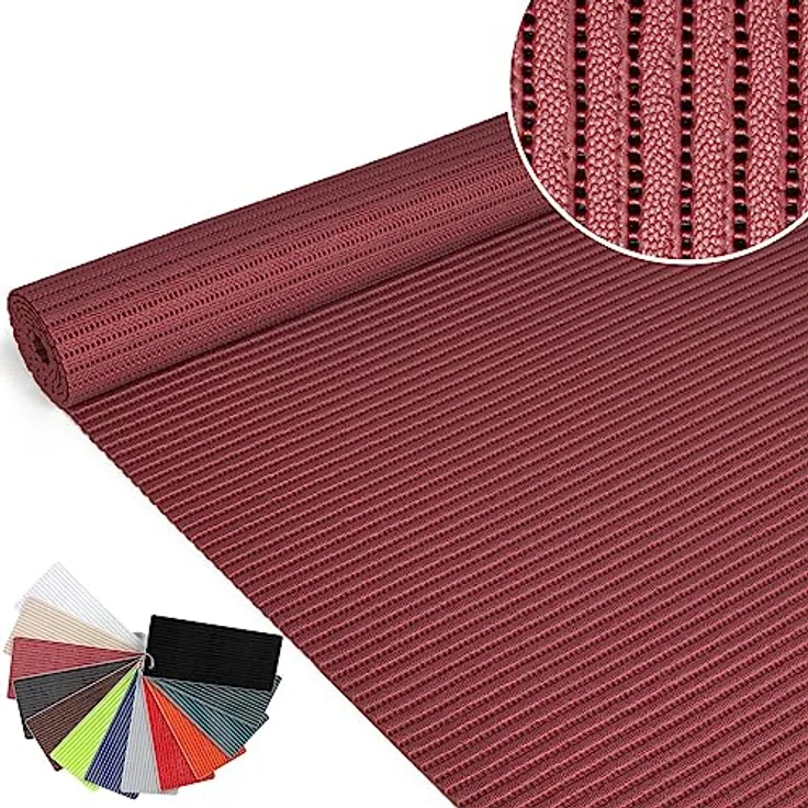 ANRO Badematte Weichschaummatte Antirutsch Bad- und Duschvorleger Uni Bordeauxrot, 160x130cm, wasserabweisend und pflegeleicht