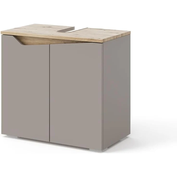 Waschbeckenunterschrank Marelle Greige 60 x 57.5 cm mit 2 Türen Vicco – Bild 1