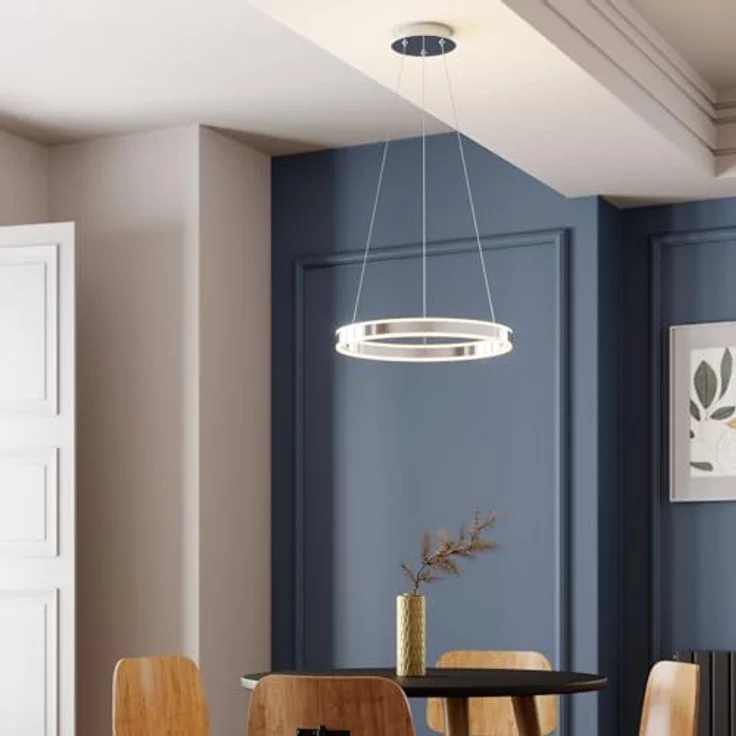 Lucande LED-Pendelleuchte Lyani, Ø 50 cm, chrom, dimmbar mit hoher Leuchtkraft und 3-stufiger Helligkeitsregulierung – Bild 3