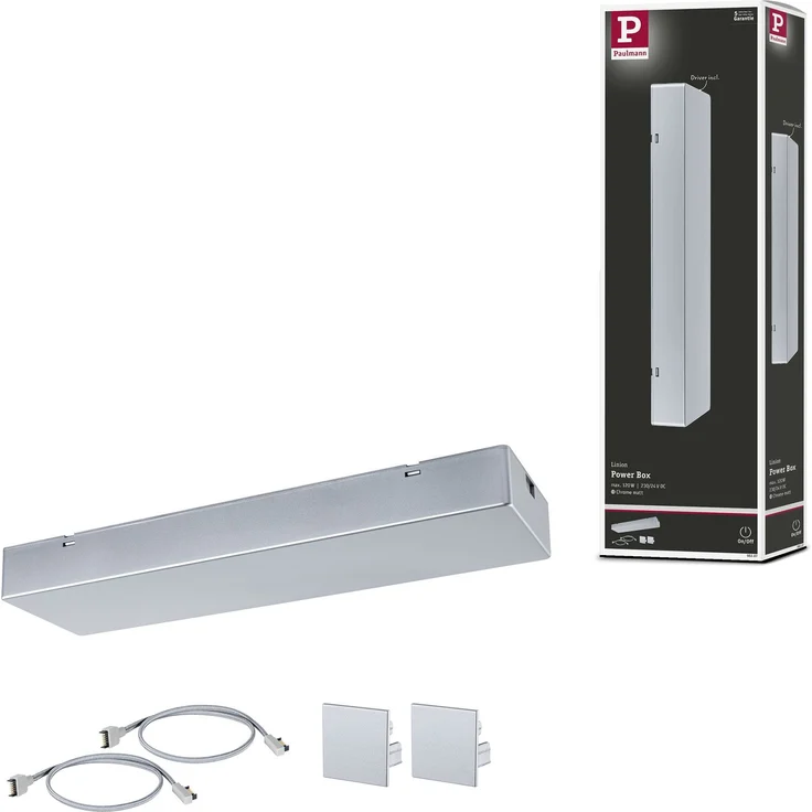 Paulmann Einspeisung für Lichtleiste Linion Power Box 120 W Kunststoff chrom matt – Bild 8