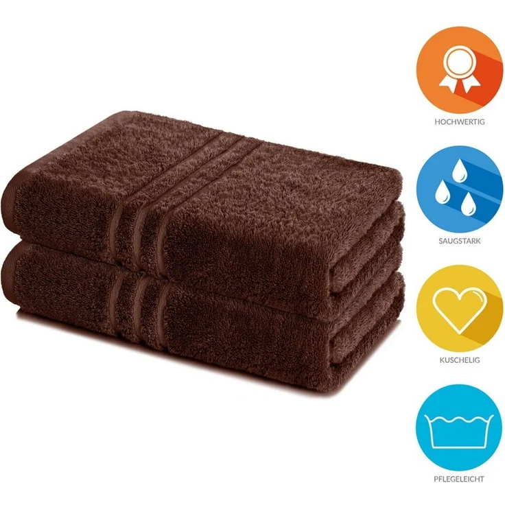Lavea Badetuch Elena 2er Set Badetücher 100x150 cm, Duschtuch, 500 g/m² Frottier, weich & saugstark, pflegeleicht