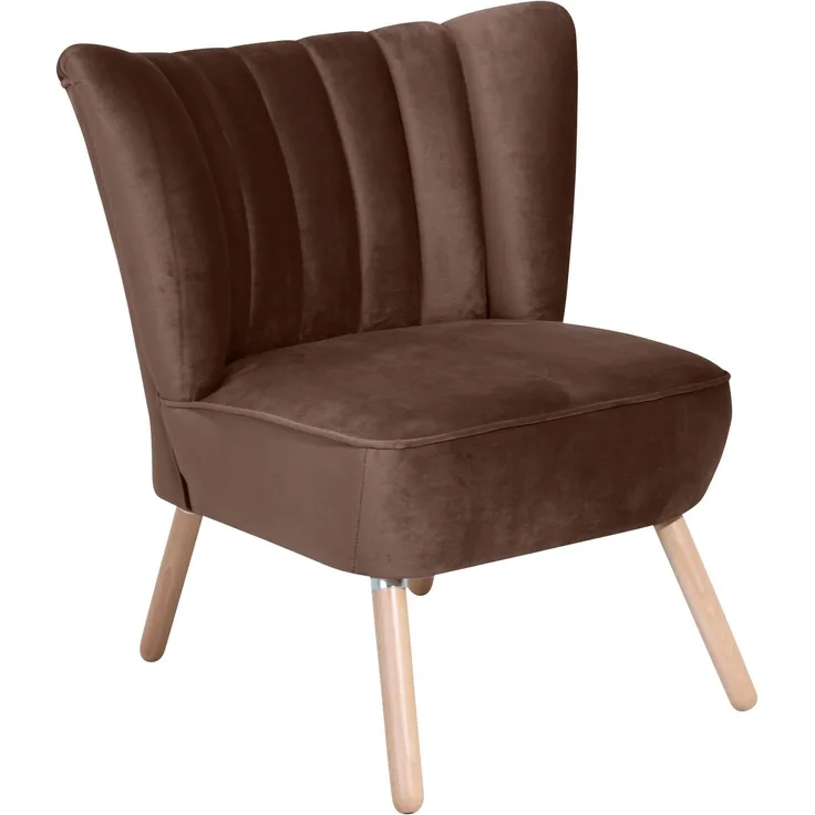 Sessel Kadisha Bezug Samtvelours Buche natur / braun 21111