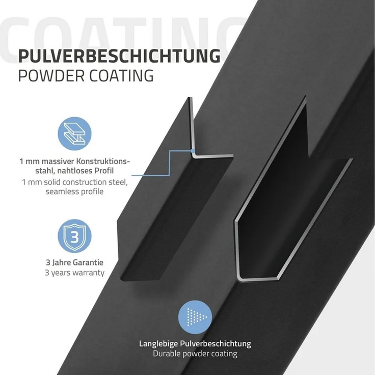 ML-DESIGN Tischbein Tischgestell Loft 2er Set aus Stahl Industriedesign U-Form, Tischkufen 75x72 cm Schwarz Profil 8x2cm Möbelfüße – Bild 2