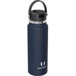 Sparrow Trinkflasche Edelstahl 1.2L - Weiter Öffnung SwivelSip Thermosflasche mit Strohhalm - BPA-frei, Auslaufsicher Trinkflaschen - Ergonomisch Thermoskanne für Sport, Reisen, Outdoor