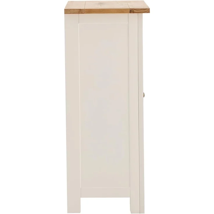 Hochkommode Capera 85x102x42cm aus Massivholz weiß braun rustikal mit Scheunentor-Schiebetür Stauraum für Wohnzimmer Esszimmer massivum – Bild 6