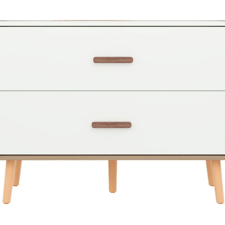 Offener Kinderkleiderschrank, HDF+Massivholzgriffe, Weiß-Natur Optik 80x46x141,5cm für Kinderzimmer Schlafzimmer – Bild 9