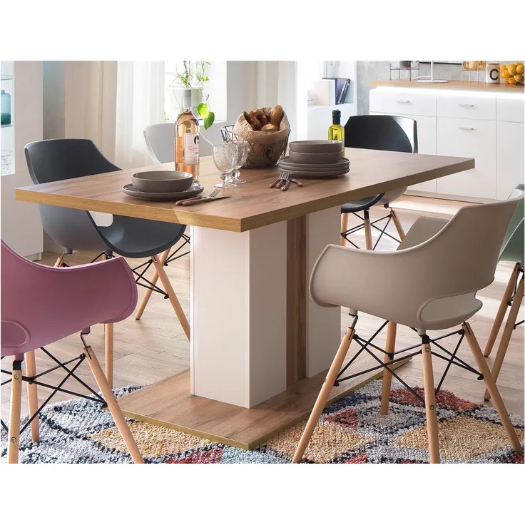 Esstisch >Chalki< in Weiß - 160x77x90cm (BxHxT)