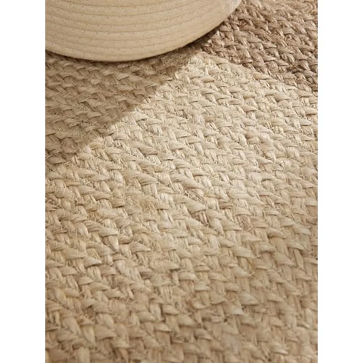 XXXL Juteteppich Jutta, rund, Creme und Greige, Oeko-Tex® Standard 100, beidseitig verwendbar, für Fußbodenheizung geeignet, pflegeleicht, strapazierfähig, Durchmesser 240 cm – Bild 8