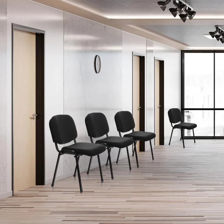 hjh OFFICE Besucherstuhl Konferenzstuhl XT 600 Stoff Schwarz – Bild 2
