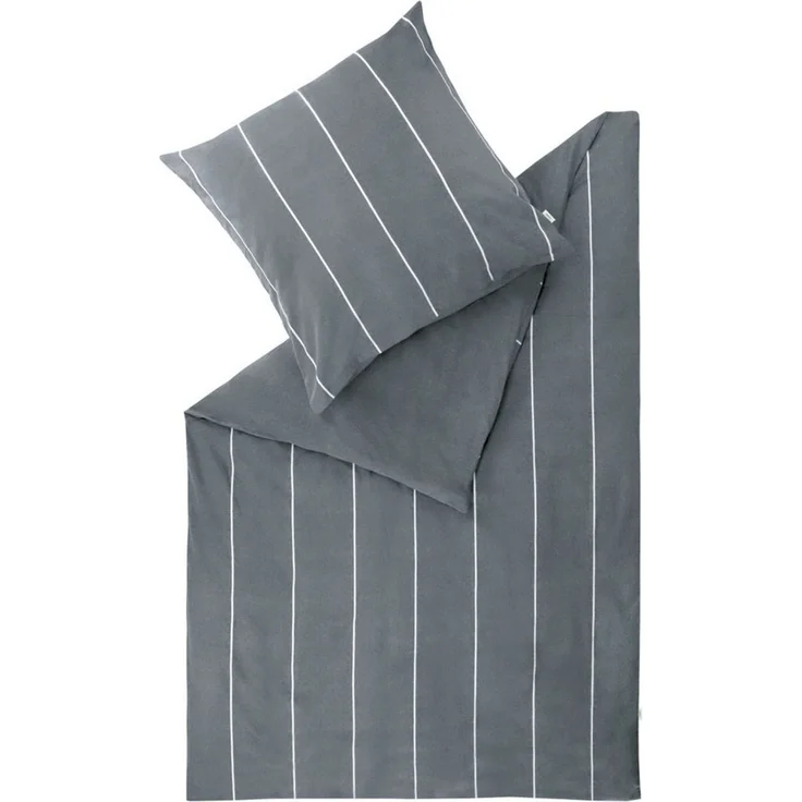 Esprit Bettwäsche FLANELL Winter Bettwäsche, Baumwolle, 1 teilig, 135 x 200 cm in Anthrazit – Bild 1