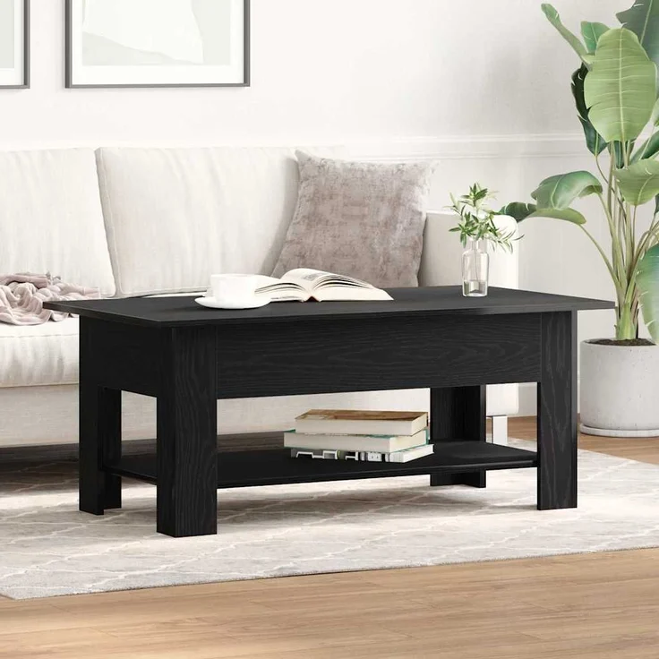 vidaXL Couchtisch Schwarz Eichen-Optik 102 x 55 x 42 cm Holzwerkstoff 862711 – Bild 3