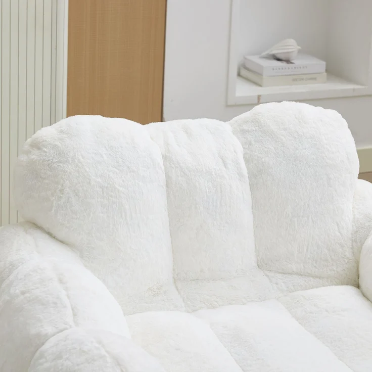 Love Bean Bag, Sitzsitz für Erwachsene, Ohne Montage sofort einsetzbar und leicht zu bewegen, geeignet für Wohnzimmer, Schlafzimmer und andere Umgebungen--Weiß--90x105x75cm--YOUDENOVA – Bild 9