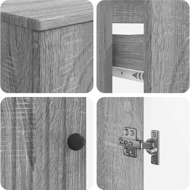 vidaXL 3-teiliges Badezimmer-Schranksystem ALKMAAR 3 stk. Sonoma-Grau 3417996 – Bild 6