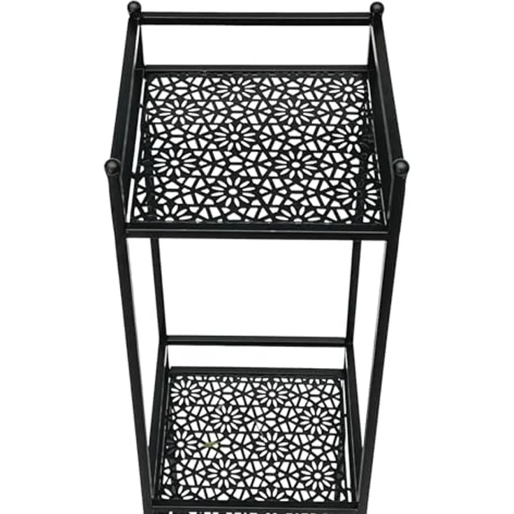 DanDiBo Standregal Schwarz Metall Schmal Stehend 3 Ebenen 110 cm Regal Küche Küchenregal 96485 Metallregal Eisen Modern – Bild 5