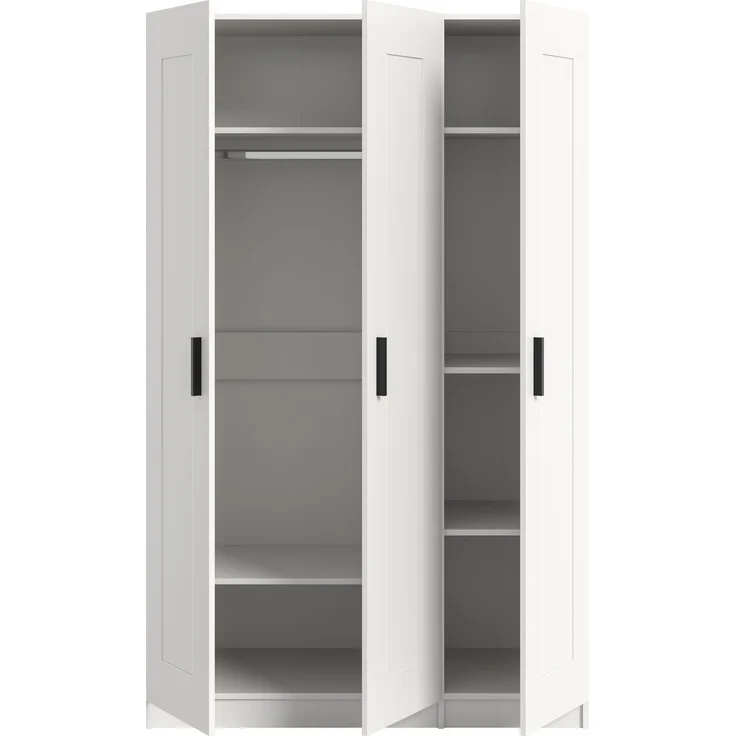Visby Kleiderschrank 3-türig in weiß – Bild 3