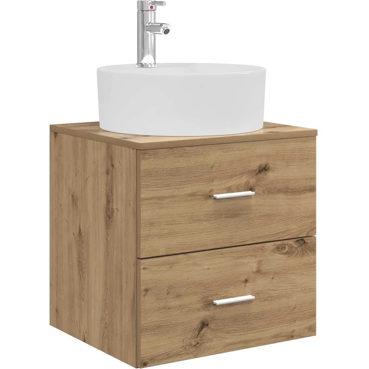 vidaXL Wandmontiertes Badezimmerschrank-Set 3 stk. Artisan-Eiche 3405874 – Bild 4