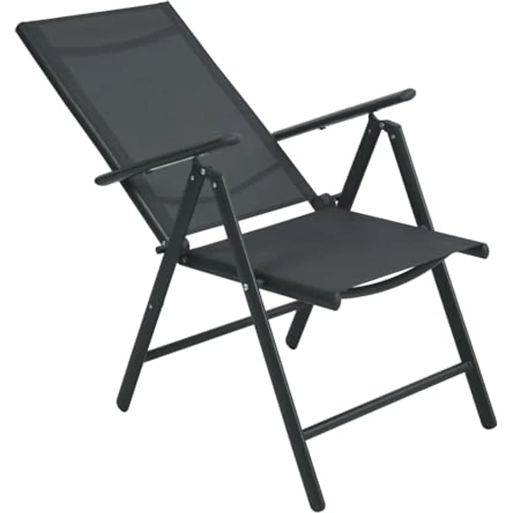 SVITA Klappstuhl 2er Set Gartenstuhl Klappbar (2 St), 2er Set, klappbar, verstellbare Rückenlehne, mit Armlehne, Schwarz – Bild 6