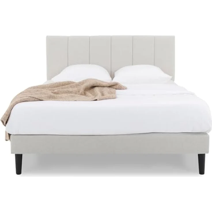 IDIMEX Polsterbett OLBIA, Bett 140x200 cm mit Stoffbezug in Leinenoptik, inkl. Lattenrost Grau – Bild 3