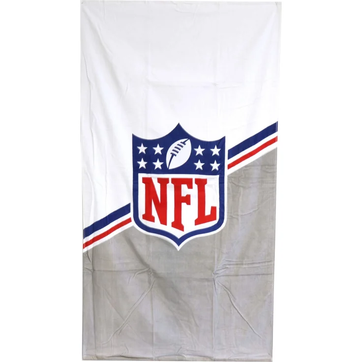 NFL Velour Badetuch 80 x 150 cm weiss/grau Baumwolle Handtuch Saunatuch – Bild 1