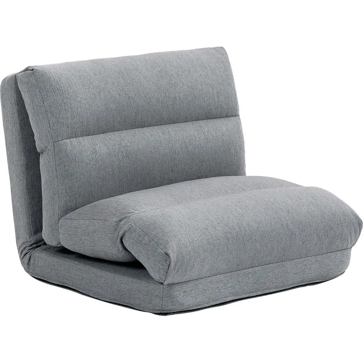 MELAYR, Sitzsack mit Bettfunktion, neigbare Lehne, klappbar, bis 120kg, 70 x 72 x 56 cm, Grau