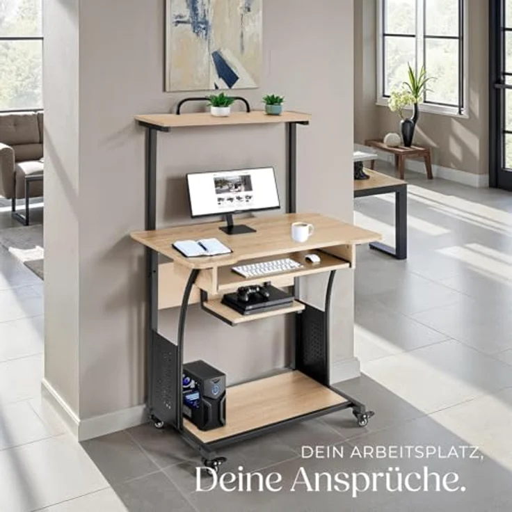 tectake Schreibtisch Fife (1-St, 1 tlg), Funktionaler Schreibtisch im kontrastreichen Industrial Style – Bild 8