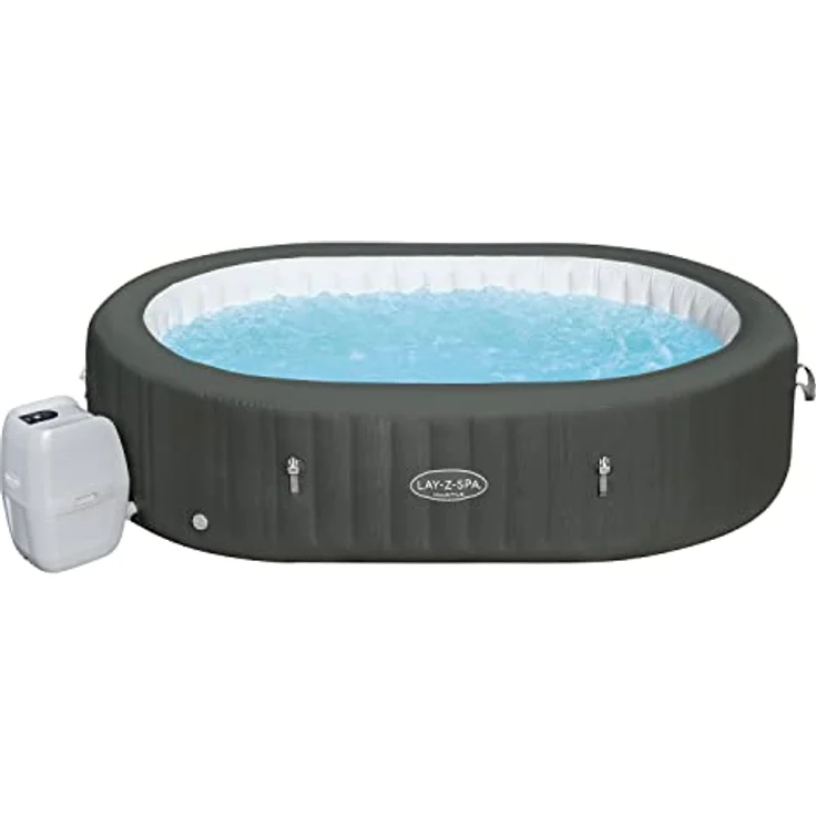 Bestway LAY-Z-SPA XXL WLAN-Whirlpool Mauritius AirJet, oval 270 x 180 x 71 cm, für bis zu 7 Personen, Holz-Optik, mit App-Steuerung und 180 AirJet-Düsen – Bild 8
