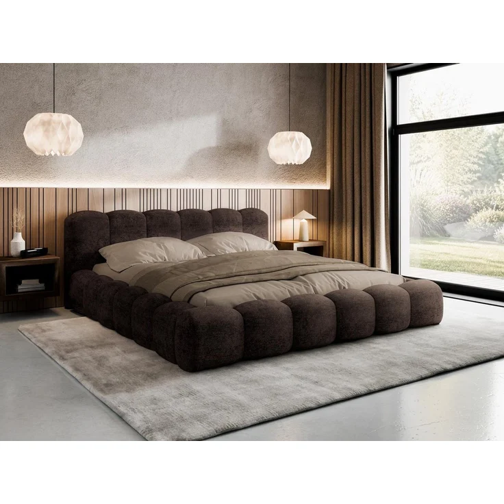 Compleo Polsterbett ERMS Bett bubble, Designerbett (Schlafzimmer Bett modern), (Chenille-Stoff), Doppelbett gepolstert, Wolkenbett – Bild 3