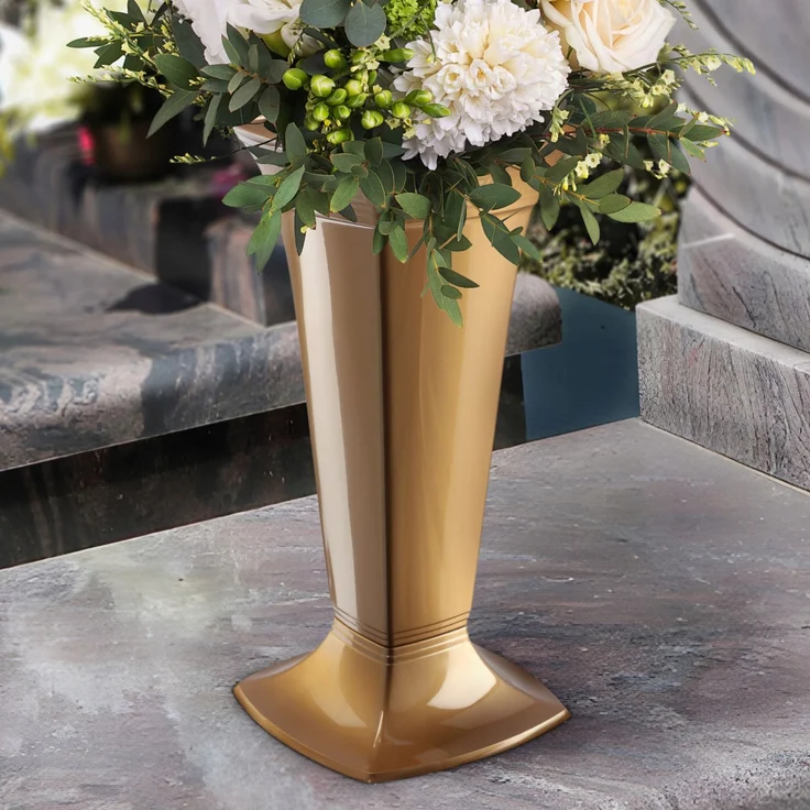 KADAX Fläschchen Grab Grabvase für Friedhof Kunststoff für Blumen 39cm – Bild 2