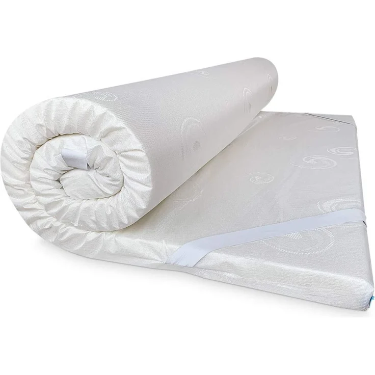 DUÉRMETE ONLINE Topper Viskoelastische Matratze, Biofresh, 5 cm, Dicke, atmungsaktiver Damaststoff, milbenabweisend und antibakteriell, Anti-Stress-Effekt, Weiß, 105x200 cm