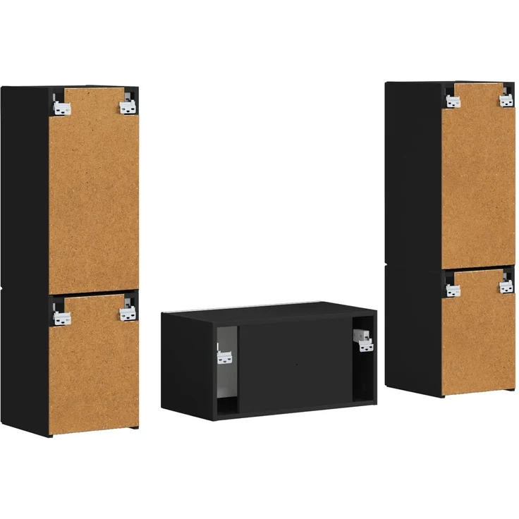 vidaXL TV-Schrankset 5 pcs Schwarz Holzwerkstoff 3409097 – Bild 9