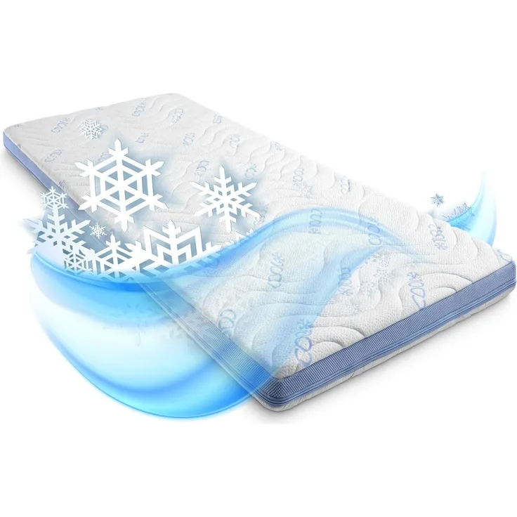 Kaltschaumtopper CloudComfort Cool 200 x 200 cm H2/H3, Höhe 7 cm, Härtegrad H2/H3, 7-Zonen Topper mit Sommer- und Winterseite