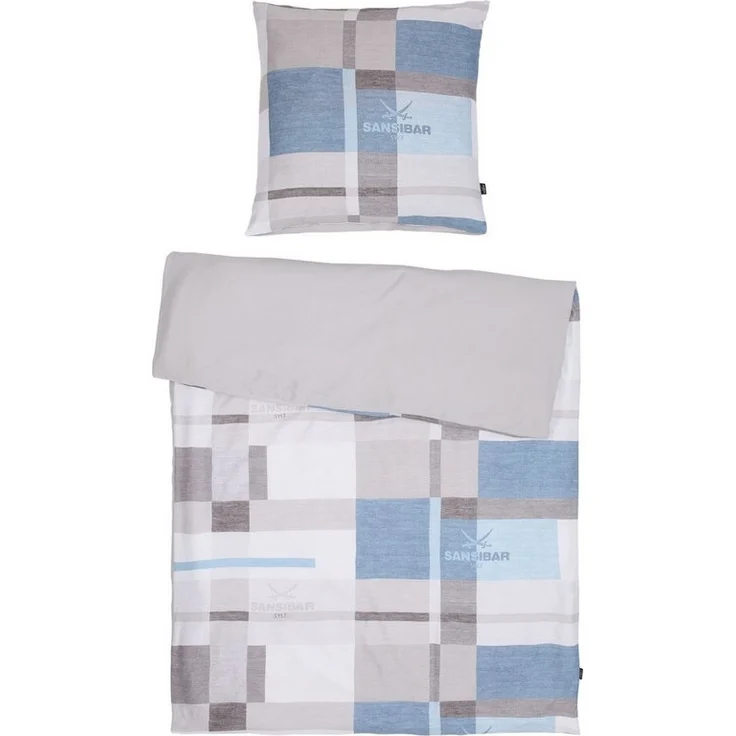 Sansibar Sylt Wendebettwäsche Bettwäsche Sansibar Cliff (2 tlg), Baumwolle, Karo Design, 100% Premium Baumwolle, hautfreundlich, pflegeleicht, Karo-Muster – Bild 1