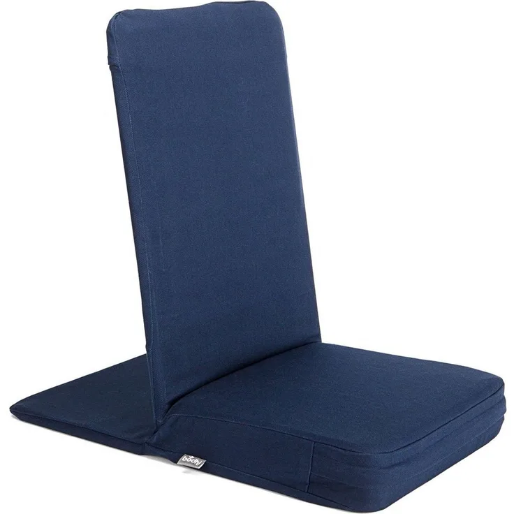 Bodhi Mandir Bodenstuhl | Meditationsstuhl mit dickem Sitzkissen | Komfortabler Bodensessel mit gepolsterter Rückenlehne | Waschbarer Bezug | Ideal für Freizeit, Yoga & Meditation (night blue)