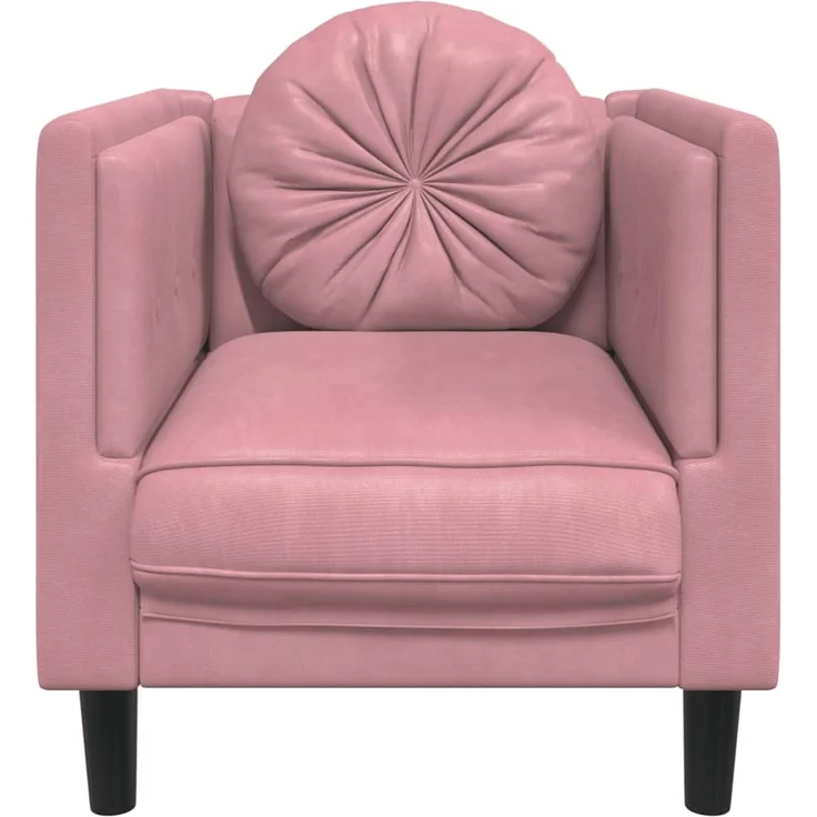 vidaXL Sessel mit Kissen Rosa Samt 372625 – Bild 3