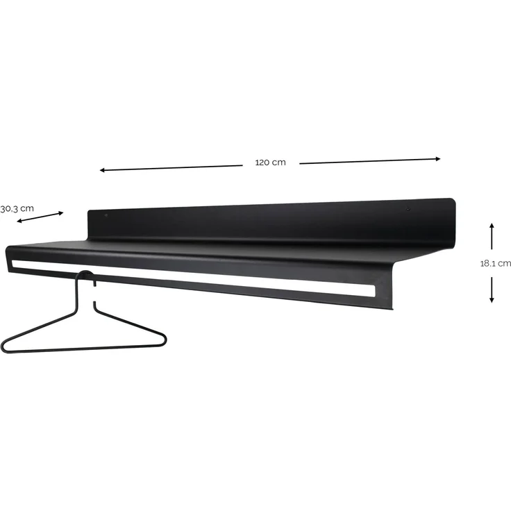 Spinder Design SWAY 120 Garderobenständer, Stahl, Bohemian Stil, Schwarz 120x30,3x18,1 cm – Bild 8
