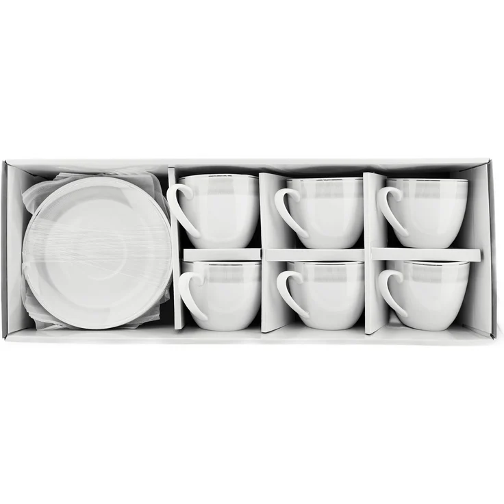 Weissberg Kaffeetassen-Set 12-teilig - 175 ml, aus hochwertigem Porzellan – Bild 4