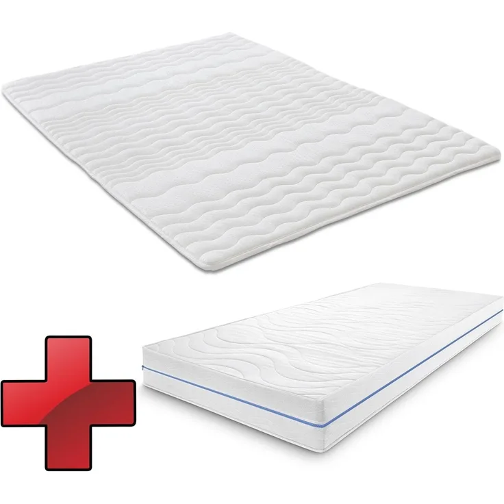 Ergonomische Matratze 90x200 cm 7-Zonen Supportho Premium, Höhe 18 cm, Härtegrad H2/H3 + Matratzentopper / Matratzenauflage 90 x 200 cm