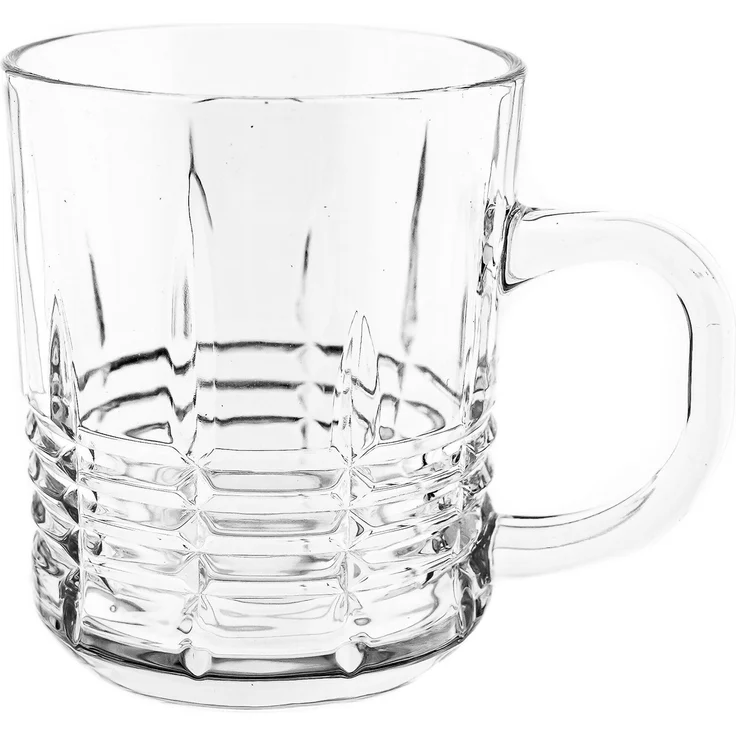 6er Set Henkelgläser - Transparent mit dekorativem Linienmuster, 240 ml – Bild 2