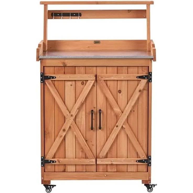 Pflanztisch ALTOLIA Tannenholz 70 cm 40 cm Braun – Bild 6
