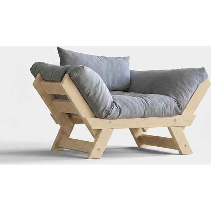 Skye Decor 'CPT8143-140' Garten-Sessel, Natur / Grau, 108-140 x 75 cm – Bild 1