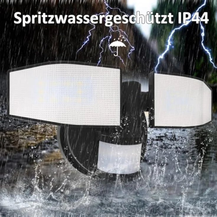 Northpoint LED Wandstrahler Bewegungsmelder 2 Fluter-Köpfe Schwenkbar Batterie 400L – Bild 7