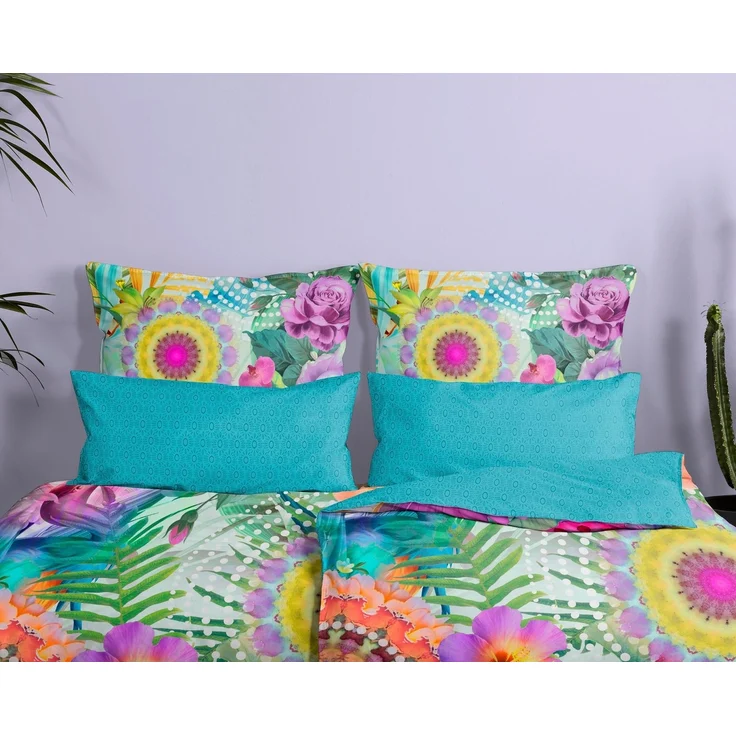 HIP Mako Satin Bettwäsche 135 X 200 cm + 1 x 80 X 80 cm Aviva bunt – Bild 2