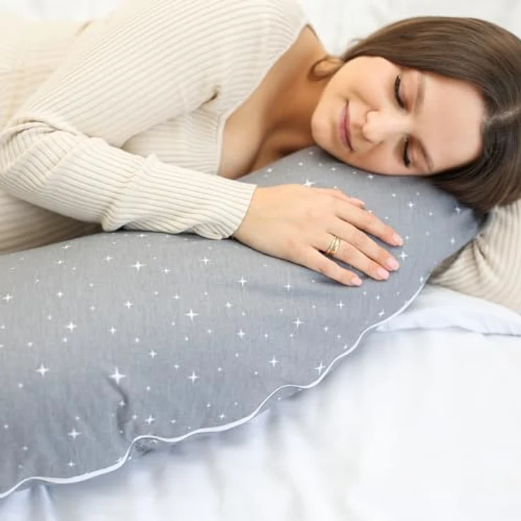 Totsy Baby Seitenschläferkissen Schlafkissen für Seitenschläfer 190 cm - Kuschelkissen Pregnancy Pillow Pillows for Sleeping Lagerungskissen Langes Kissen mit Bezug Oeko-Tex – Bild 7