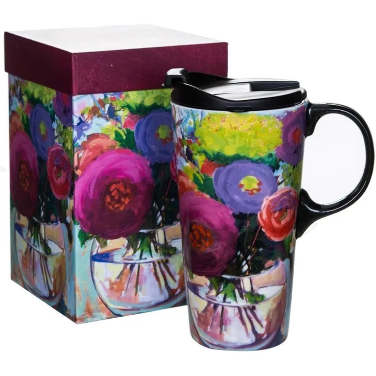 Keramik-Kaffeetasse, Auto-Tasse, 413 ml mit Geschenkbox und Deckel
