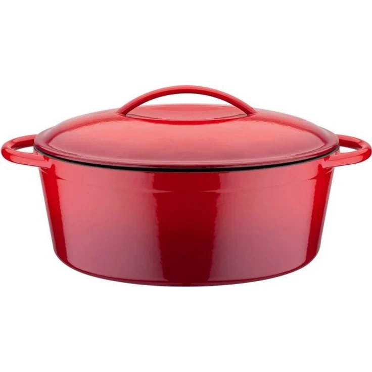 GSW Bräter Red Shadow, Gusseisen, oval,Dunstzapfen im Deckel z.Garen im eigenen Saft, 33x25cm, Induktion – Bild 2