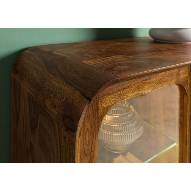 Highboard Sheesham 90 x 40 x 140 hellbraun lackiert MAILAND #120 – Bild 6