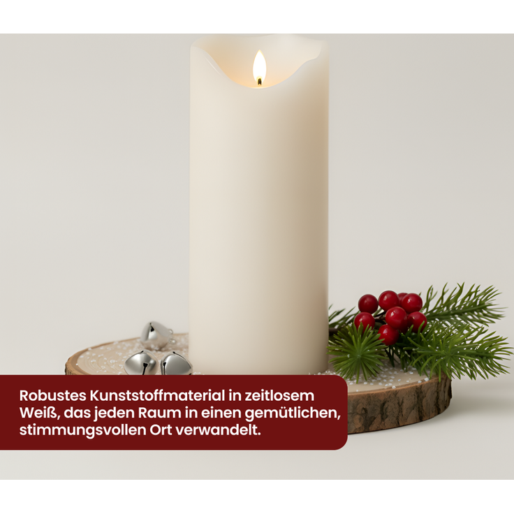 Star XXL Outdoor LED-Kerze GRAND 40 cm - realistische 3D-Flamme mit Flackereffekt, 6-Stunden-Timer, warmweißes Licht, große und wetterfeste Deko-Stumpenkerze für Innen- und Außenbereiche – Bild 5