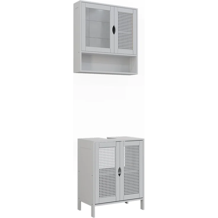 Badmöbel-Set Liora Weiß 2-teilig Vicco – Bild 1