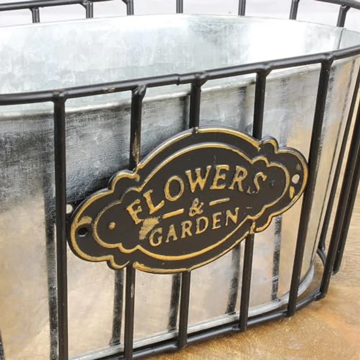 Macosa Home Pflanzschale Deko Pflanzeimer Zink Metall Schwarz vers. Größen Zinkeimer (Pflanzgefäß Pflanzschale, Dekoeimer Blumentopf Dekotopf), Blumeneimer Garten-Dekoration Metalleimer Eimer – Bild 9